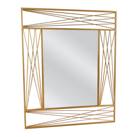 Καθρέπτης Τοίχου  ARAVIR Χρυσό Μέταλλο/Γυαλί 65x2x80cm