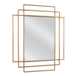 Καθρέπτης Τοίχου  AULE Χρυσό Μέταλλο/Γυαλί 80x1.5x65cm