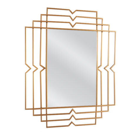 Καθρέπτης Τοίχου  BALDOR Χρυσό Μέταλλο/Γυαλί 90x1.5x70cm
