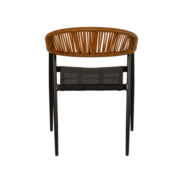 Πολυθρόνα Κήπου  LIVINGSTONE Μαύρο/Καφέ Αλουμίνιο/Rattan 56x55x76cm