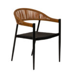 Πολυθρόνα Κήπου  LIVINGSTONE Μαύρο/Καφέ Αλουμίνιο/Rattan 56x55x76cm