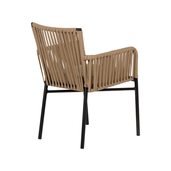 Πολυθρόνα Κήπου  BLUENILE Μπεζ/Μαύρο Αλουμίνιο/Rattan 56x60x83cm