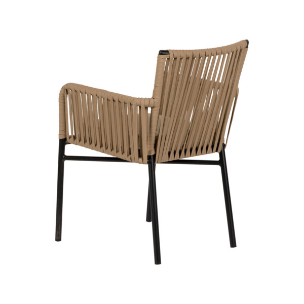 Πολυθρόνα Κήπου  BLUENILE Μπεζ/Μαύρο Αλουμίνιο/Rattan 56x60x83cm