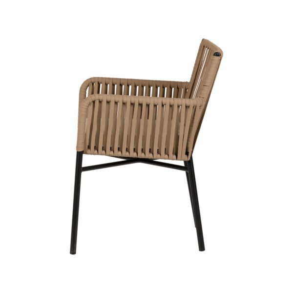 Πολυθρόνα Κήπου  BLUENILE Μπεζ/Μαύρο Αλουμίνιο/Rattan 56x60x83cm