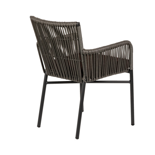 Πολυθρόνα Κήπου  BLUENILE Μαύρο/Γκρι Αλουμίνιο/Rattan 55x65x81cm