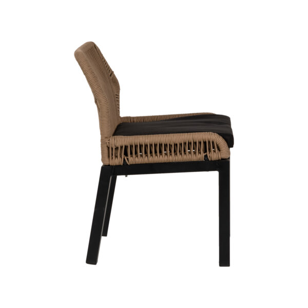 Καρέκλα Κήπου  LISBON Μπεζ/Μαύρο Αλουμίνιο/Ύφασμα 50x58x77cm