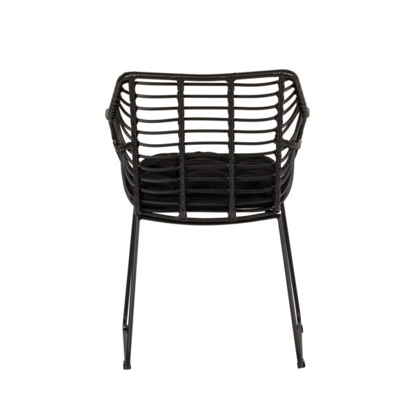 Πολυθρόνα Κήπου  KALAMBO Μαύρο Αλουμίνιο/Rattan 56x57x81cm