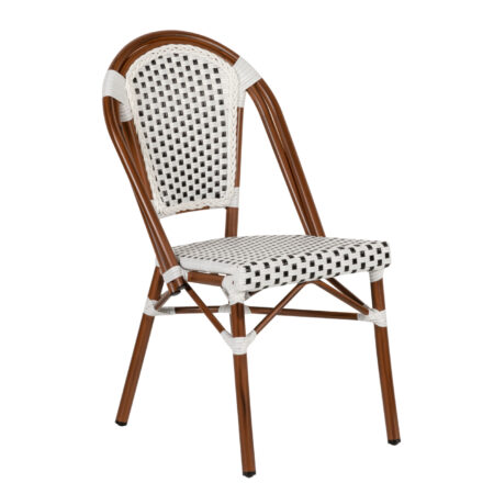Καρέκλα Κήπου  MUTARAZI Λευκό/Μαύρο Αλουμίνιο/Rattan 50x57x85cm