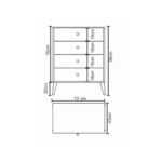 Συρταριέρα  AMARI Δρυς/Λευκό Μοριοσανίδα 72x43x96cm