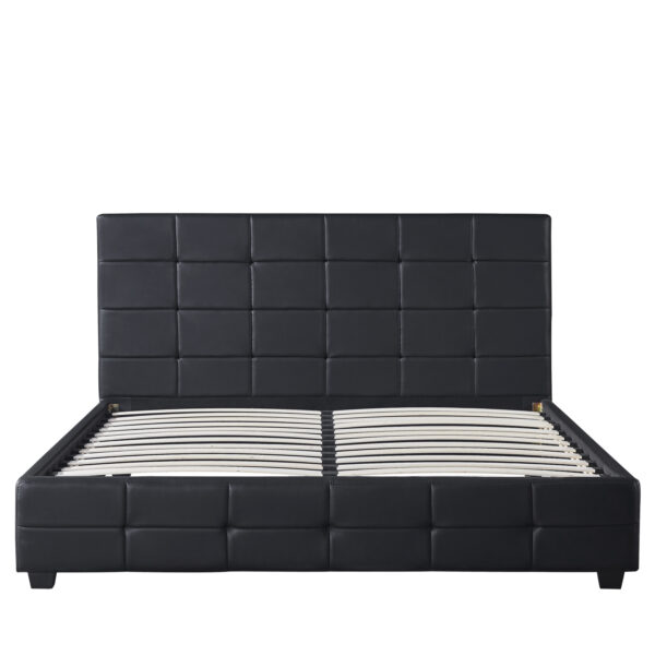 Κρεβάτι ABELIA Μαύρο PU (Στρώμα 160x200cm)