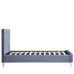 Κρεβάτι Μονό TULIP Σκούρο Γκρι Βελούδο 206x100x110cm (Στρώμα 100x200cm)