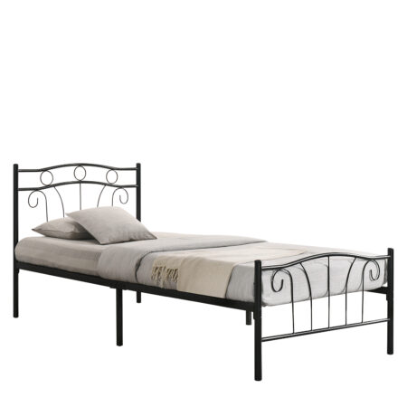 Κρεβάτι Διπλό ARCADIA Μαύρο Μέταλλο (Στρώμα 160x200cm)