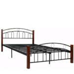 Κρεβάτι Μονό JEMINA Μαύρο/Βελανιδιά Μέταλλο/Ξύλο (Στρώμα 90x200cm)