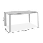 Τραπέζι Nares  αλουμίνιο λευκό-plywood φυσικό 140x80x72.5εκ