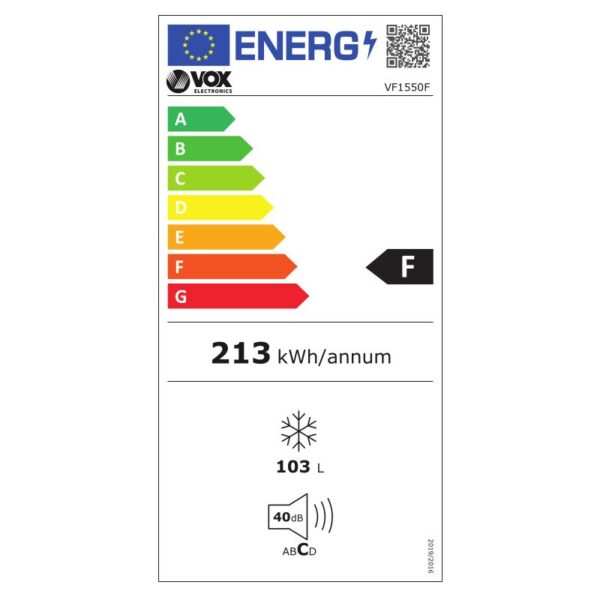 Καταψύκτης Κάθετος VOX VF 1550F 103lt