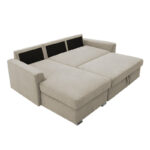 Γωνιακός καναπές-κρεβάτι δεξιά γωνία Belle  μπεζ 236x164x88εκ