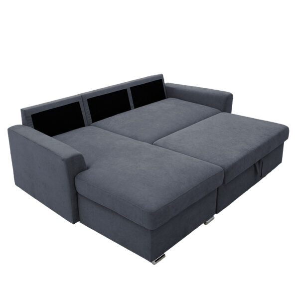 Γωνιακός καναπές-κρεβάτι δεξιά γωνία Belle  ανθρακί 236x164x88εκ
