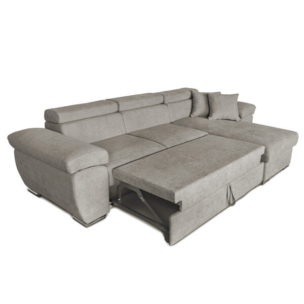 Γωνιακός καναπές-κρεβάτι αναστρέψιμος Comy  μπεζ-καφέ 286x160x75-90εκ