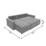 Γωνιακός καναπές-κρεβάτι αναστρέψιμος Lilian  ανθρακί 225x148x81εκ