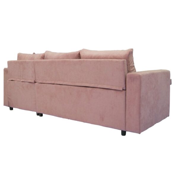 Γωνιακός καναπές-κρεβάτι αναστρέψιμος Lilian  ύφασμα σάπιο μήλο 225x148x81εκ