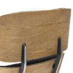 Πολυθρόνα relax Mirto  μασίφ ξύλο καρυδί -ύφασμα μαύρο 80x80x96.5εκ
