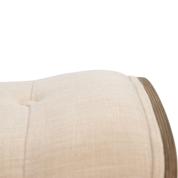 Σκαμπό relax Mirto  μασίφ ξύλο καρυδί-ύφασμα εκρού 63x50x46εκ