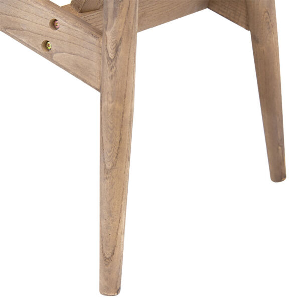 Πολυθρόνα relax Udalle  μασίφ ξύλο καρυδί-ύφασμα μπεζ-καφέ 77x70x82εκ