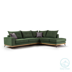 Γωνιακός καναπές αριστερή γωνία Luxury II  ύφασμα κυπαρισσί-ανθρακί 290x235x95εκ