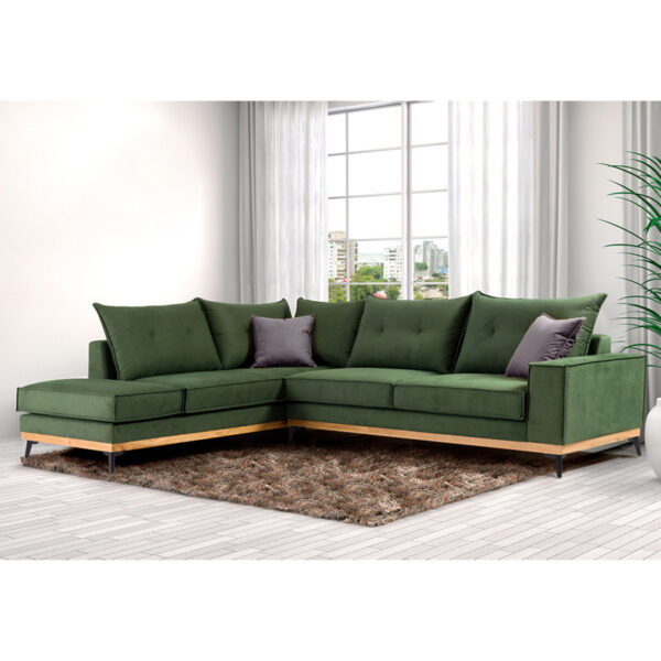 Γωνιακός καναπές δεξιά γωνία Luxury II  ύφασμα κυπαρισσί-ανθρακί 290x235x95εκ