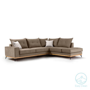 Γωνιακός καναπές αριστερή γωνία Luxury II  ύφασμα mocha-cream 290x235x95εκ