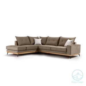 Γωνιακός καναπές δεξιά γωνία Luxury II  ύφασμα mocha-cream 290x235x95εκ