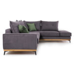 Γωνιακός καναπές αριστερή γωνία Luxury II  ύφασμα ανθρακί-κυπαρισσί 290x235x95εκ