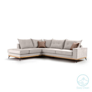 Γωνιακός καναπές δεξιά γωνία Luxury II  ύφασμα cream-mocha 290x235x95εκ