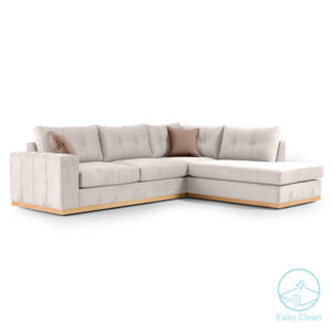 Γωνιακός καναπές αριστερή γωνία Boston  ύφασμα cream-mocha 280x225x90εκ