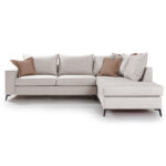 Γωνιακός καναπές αριστερή γωνία Romantic  ύφασμα cream-mocha 290x235x95εκ