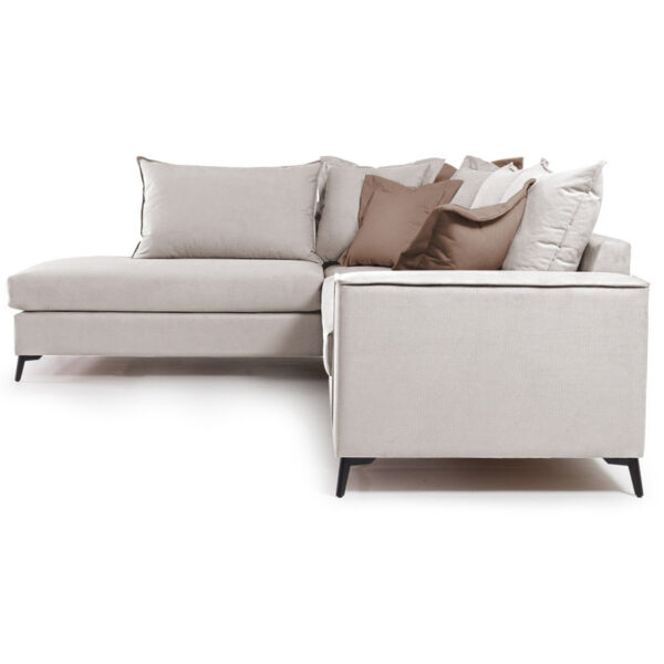 Γωνιακός καναπές δεξιά γωνία Romantic  ύφασμα cream-mocha 290x235x95εκ