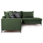 Γωνιακός καναπές αριστερή γωνία Romantic  ύφασμα κυπαρισσί-ανθρακί 290x235x95εκ