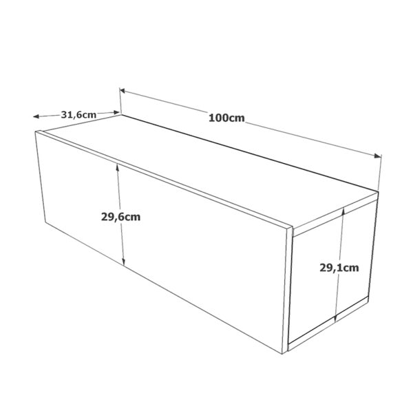 Έπιπλο τηλεόρασης επιτοίχιο Serit  λευκό-oak 100x31,5x29,5εκ