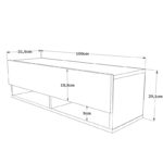 Έπιπλο τηλεόρασης επιτοίχιο Roscoe  ανθρακί-oak 100x31,5x29εκ