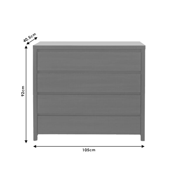 Συρταριέρα Selina  4ων συρταριών wenge 105x40.5x92εκ