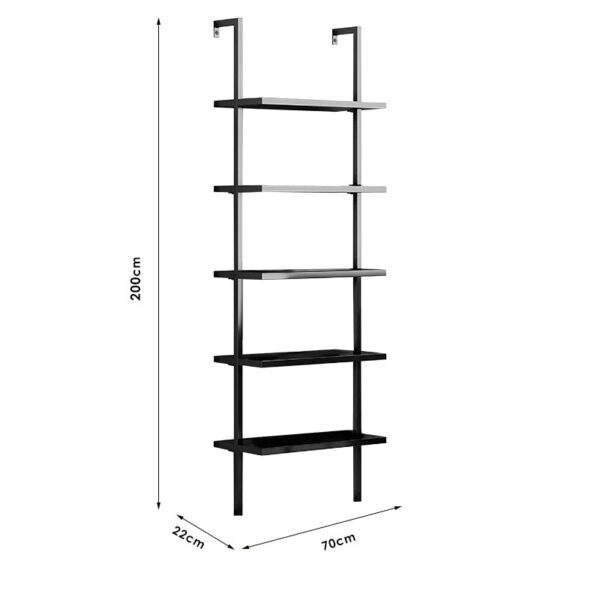 Βιβλιοθήκη Harris  μαύρο 70x22x200εκ