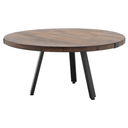 Τραπέζι σαλονιού Zenith  ξύλο πεύκου 35mm καρυδί Φ80x39εκ