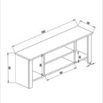 Έπιπλο τηλεόρασης Tserium  μελαμίνης λευκό 120x30x45εκ