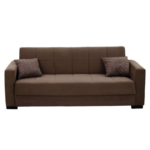 Kαναπές κρεβάτι Vox  3θέσιος ύφασμα βελουτέ καφέ 212x77x80εκ