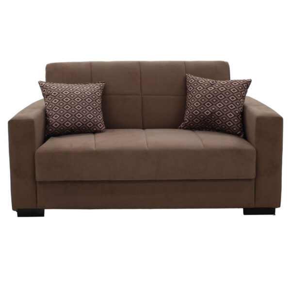 Kαναπές κρεβάτι Vox  2θέσιος ύφασμα βελουτέ καφέ 148x77x80εκ