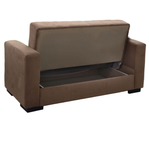 Kαναπές κρεβάτι Vox  2θέσιος ύφασμα βελουτέ καφέ 148x77x80εκ