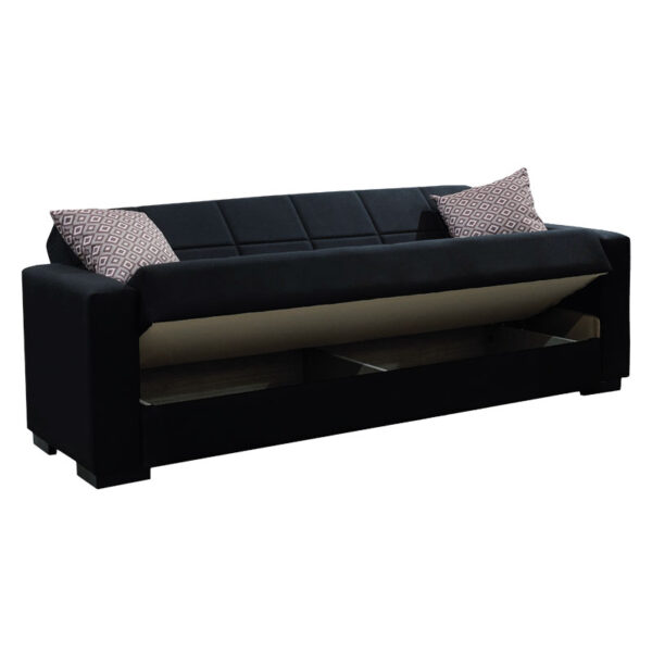 Kαναπές κρεβάτι Vox  3θέσιος ύφασμα μαύρο 212x77x80εκ