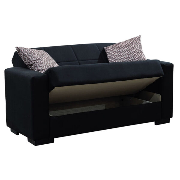 Kαναπές κρεβάτι Vox  2θέσιος ύφασμα μαύρο 148x77x80εκ