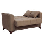 Kαναπές κρεβάτι Asma  2θέσιος ύφασμα βελουτέ μόκα 156x76x85εκ