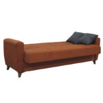 Kαναπές κρεβάτι Antony  3θέσιος ύφασμα βελουτέ κεραμιδί 210x75x85εκ